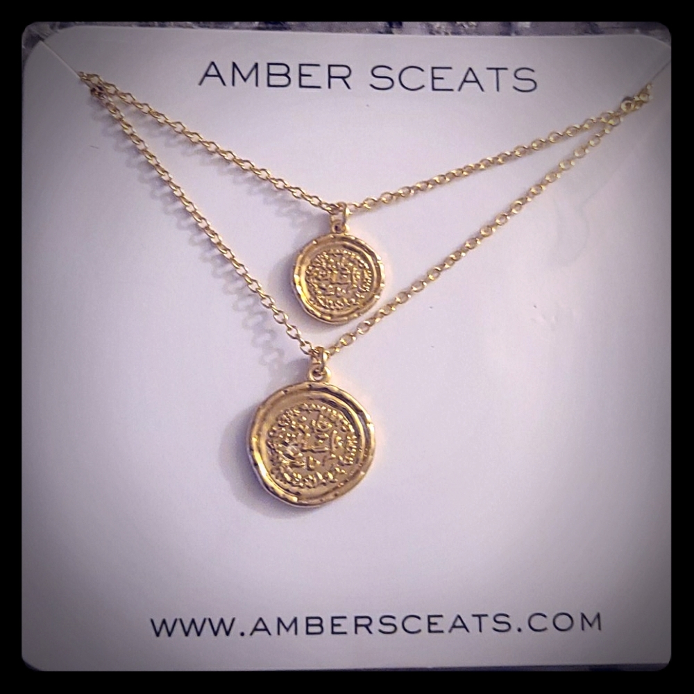 Amber sceats double coin necklace